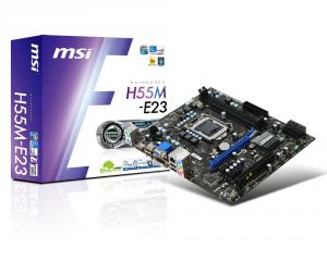 Placa de baza MSI H55M-E23, Intel H55, sk1156, QPI 6.4GT/S,2DDRIII