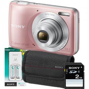 Aparat foto digital Sony Cyber-Shot DSC-S5000 14.1MP Pink plus Husa Incarcator Card 2GB