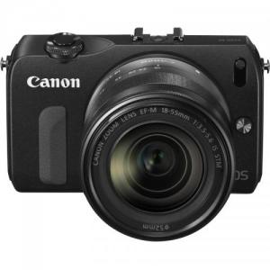 Aparat foto Bridge Canon EOS M black + EF-S 18-55 IS
