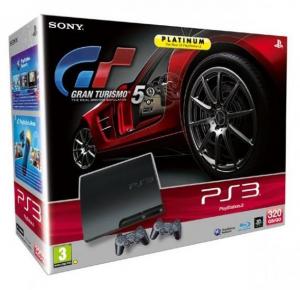 Consola Sony PS3 Slim 320GB + joc Gran Turismo 5 + 2 Controllere Wireless DualShock 3