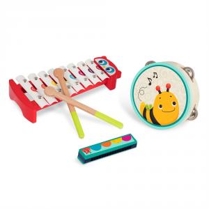 Set 3 instrumente muzicale din lemn B.Toys