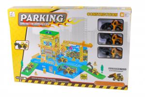 Set parcare de jucarie, cu masinute si accesorii pentru construit - Circuit pentru copii