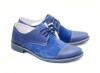 Pantofi albastri barbati casual - eleganti din piele naturala intoarsa