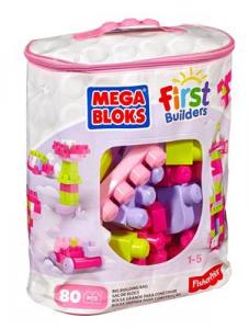 Jucarie Mega Bloks Big Building Bag Pink 80 Pieces