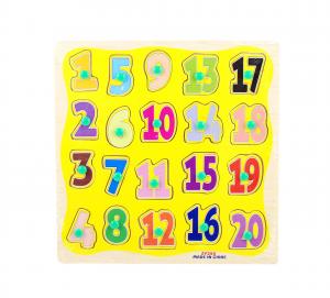 Puzzle din lemn cu cifre 1-20 - invata sa numeri ZY255