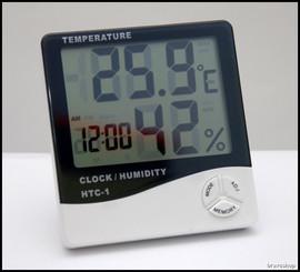 Higrometru cu termometru + ceas Display LCD Aparat de masurat umiditatea temperatura