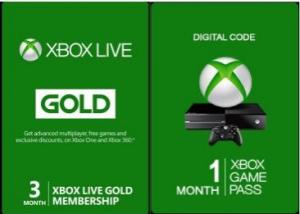 Abonament Microsoft Xbox Live Gold 3 Month + Xbox Game Pass 1 Month Xbox One