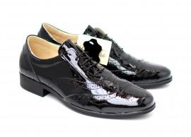 Pantofi negri lacuiti eleganti barbatesti din piele naturala