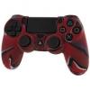Pro soft silicone protective cover with ribbed handle grip red ps4