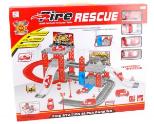 Lichidare de stoc! Set parcare, statie de pompieri cu masinute  - Jucarie &quot;Fire Rescue Station&quot;