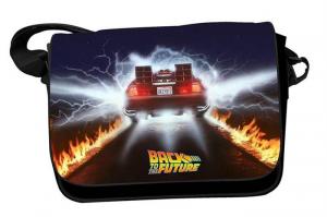 Geanta Back To The Future Delorean Car Trails With Flap Messenger Bag