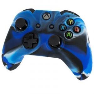 Pro Soft Silicone Protective Cover With Ribbed Handle Grip Camo Blue Xbox One