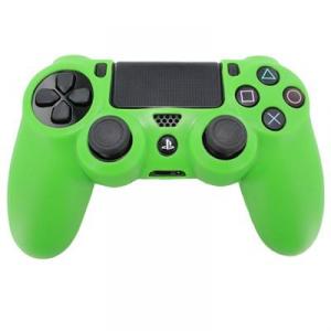 Pro Soft Silicone Protective Cover With Ribbed Handle Grip Green Ps4