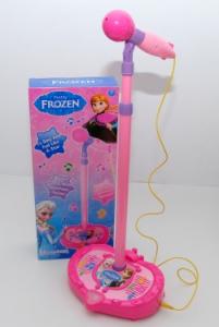Microfon de jucarie pentru fetite (Elsa frozen - Pretty Frozen), cu amplificator voce, inaltime ajustabila si lumini