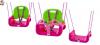 BabyGo  Leagan transformabil 3 in 1 (cu centuri de siguranta) Pink Green