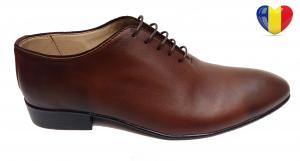 Pantofi barbati lux - eleganti din piele naturala maro - cod 024MBOX