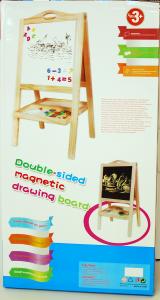 Tabla lemn cu 2 fete cu litere si cifre magnetice - jucarie creativ educativa