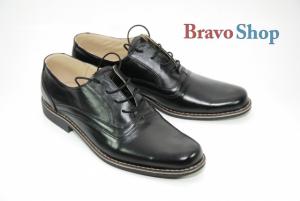 Pantofi negri barbati casual-eleganti din piele naturala mas. 40 - LICHIDARE DE STOC!