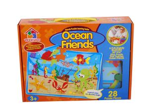 Puzzle din carton - contine 28 de piese model ocean - jucarie creativ educativa