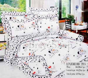 Lenjerie pat pentru copii cu 101 dalmatieni