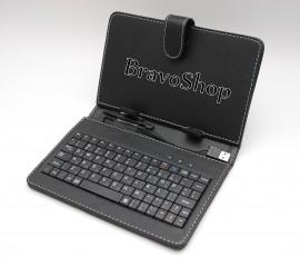 Husa din piele pentru tableta de 7'' (inch) cu tastatura / Tastatura tableta 7 inch si husa - Disponibil pe Negru
