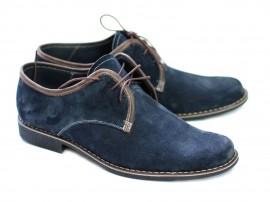 Pantofi barbati piele naturala (Intoarsa) casual-eleganti Bleumarin - Made in Romania!