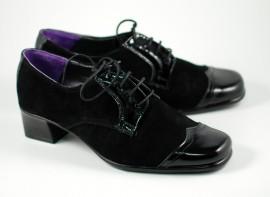 Pantofi dama piele intoarsa cu piele lacuita, casual - Made in Romania!