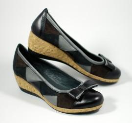 Pantofi dama piele naturala cu funda, casual - Made in Romania!