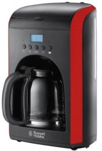 Cafetiera Russell Hobbs gama Desire cu afisaj LCD si timer programabil; prepara cafeaua la 98 de grade; capacitate rezervor apa: 1.8l; carafa sticla; 1000W