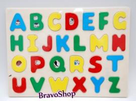 Tabla din lemn cu Alfabet (litere colorate) - Jucarie educativa pentru copii!