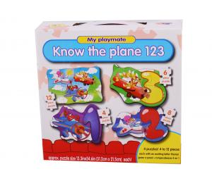Puzzle 4in1 din carton - model avion - jucarie creativ educativa