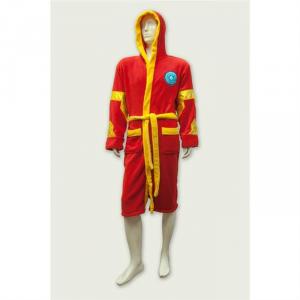 Halat Iron Man Marvel Red And Yellow Fleece Robe With Hood