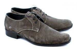 Pantofi barbati piele naturala (Intoarsa) casual si eleganti GRI - P34G
