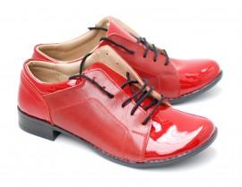 Pantofi dama casual piele naturala - Rosu - Made in Romania!