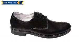 Pantofi negri barbati casual - eleganti din piele naturala box  859N
