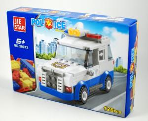 Jucarie constructiva JIE STAR - Masina de politie 126 piese, joc compatibil Lego