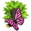 Lampa pink butterfly 3d led wall