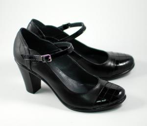 Pantofi dama piele naturala cu varf lacuit - eleganti - Made in Romania