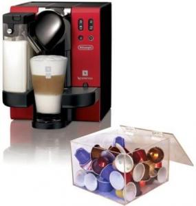 Nespresso DeLonghi Lattissima EN 660 Red cadou suport  capsule CUBO