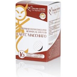 Italian Coffee CAFFE MACCHIATO compatibile A Modo Mio, 16 capsule