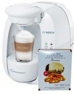 Aparat cafea Bosch Tassimo T2001 Coconut white plus Cantuccini 100g