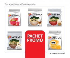 Pachet Promo - Tassimo Fructe, Latte Macchiato, Cafe au Lait, Cappuccino, Cafe HAG