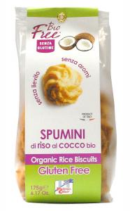 Biscuiti bio din orez cu nuca de cocos Spumini (fara gluten, fara drojdie) 175 g