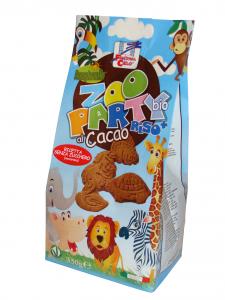 Biscuiti Buongiorno Bio ZooParty din spelta, orez si cacao (fara zahar, fara lapte, fara oua)