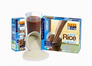 Lapte vegetal bio din orez, calciu si cacao (fara gluten, fara zahar) 200ml