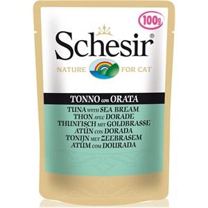 Schesir Soft Plic Hrana Umeda Pisicute Ton cu Dorada 5X100g