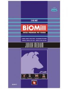 Biomill Junior Mediu 15 Kg-hrana pentru caini juniori de talie medie