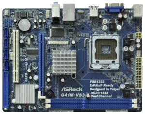 INTEL G41+ICH7,  Skt 775,  FSB 1333MHz,  2*DDR3 1333(OC) Dual Ch up to 8GB,  1*PCI-Ex16/1*PCI,  VGA X4500 on board(max 1759MB shared),  6 CH HD AUDIO,  LAN,  1*ATA/4*SATA II 3.0 Gb/s,  4*USB2.0,  Intelligent Energy Saver,  EUP ready