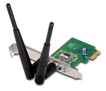 Wireless LAN Pci-ex Card 802.11b/g/n 300Mbps 1T2R,  2 x 3dBi detachable antennas,  64-/128-bit WEP,  WPA ,  WPA2 encryptions,  WPS,  802.1 x ,  low profile bracket