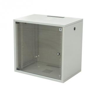 Rack 19    Sectiune simpla,  10U/600x600,  usa sticla,  panouri laterale detasabile,  securizare cu cheie,  IP20,  Gri